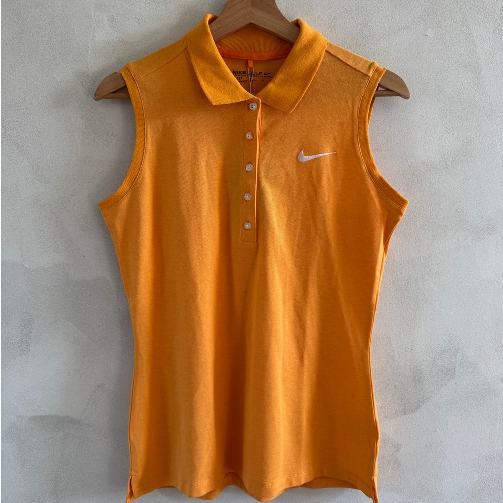 Nike - Women's Dri-Fit Orange Sleeveless Golf Polo - Size Medium (NWT)